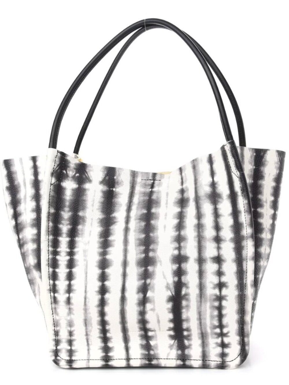 Proenza Schouler Grained Calfskin Large Tie Dye Tote Black White